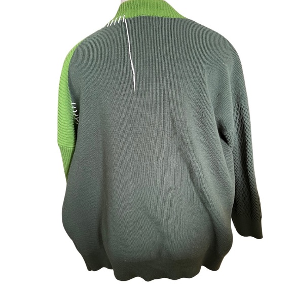 Vintage Loose Cardigan Knitted Sweaters for Women Stitch Patchwork B-12 - Picture 9 of 10